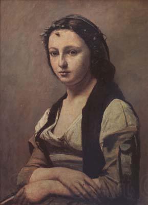 Jean Baptiste Camille  Corot La femme a la perle (mk11) Norge oil painting art